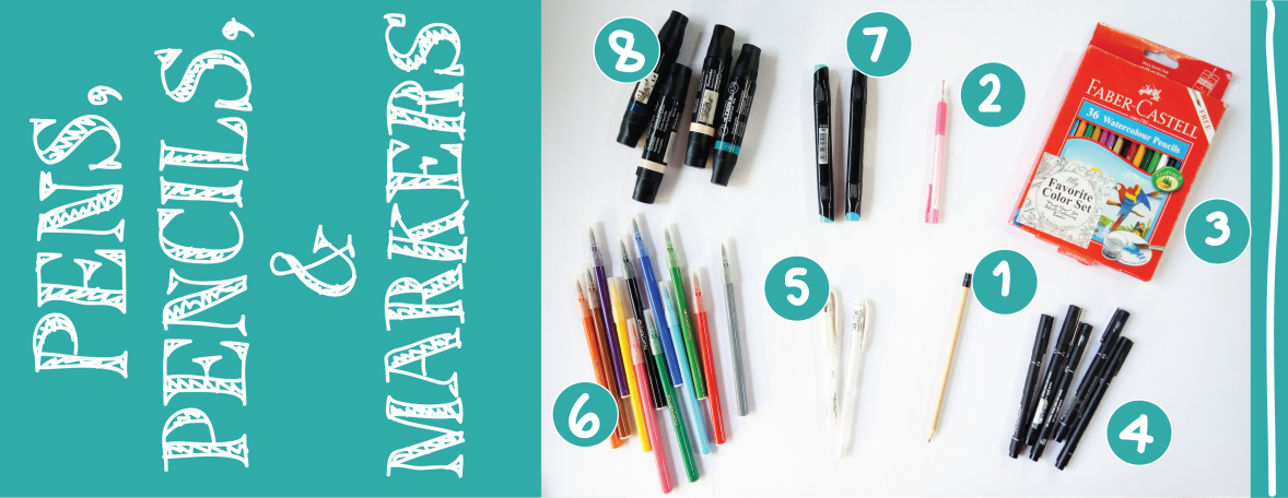 pen pencils markers